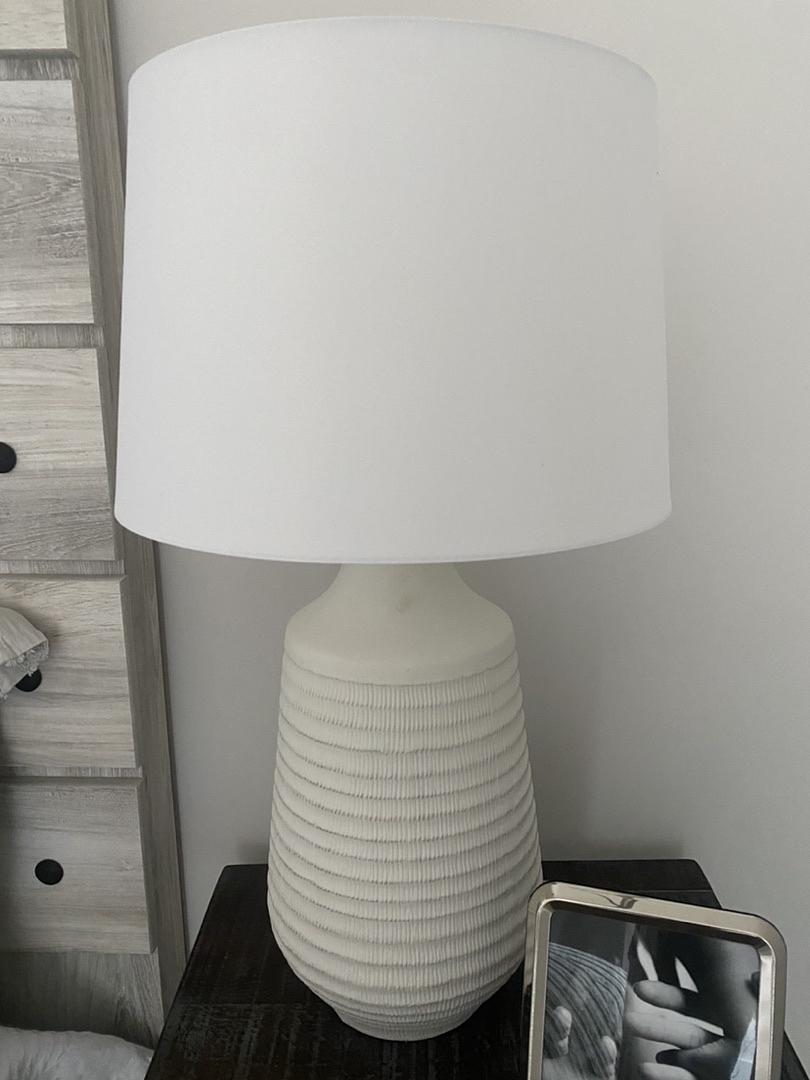 Ivory Ribbed Table Lamp