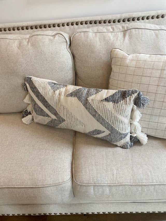 Blue and Cream Lumbar Pillow