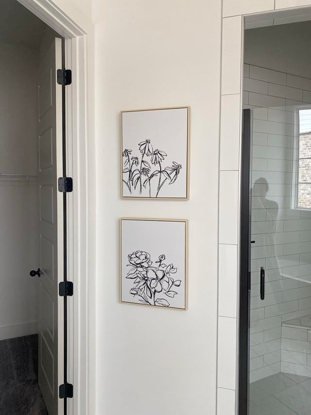 Black and White Floral Wall Art