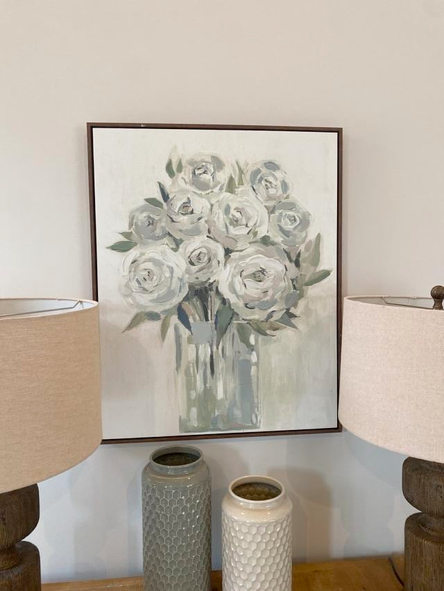 Floral Wall Art in Grey