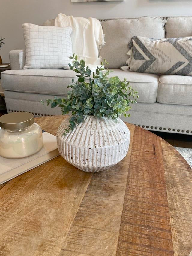 Textured White Concrete Vase