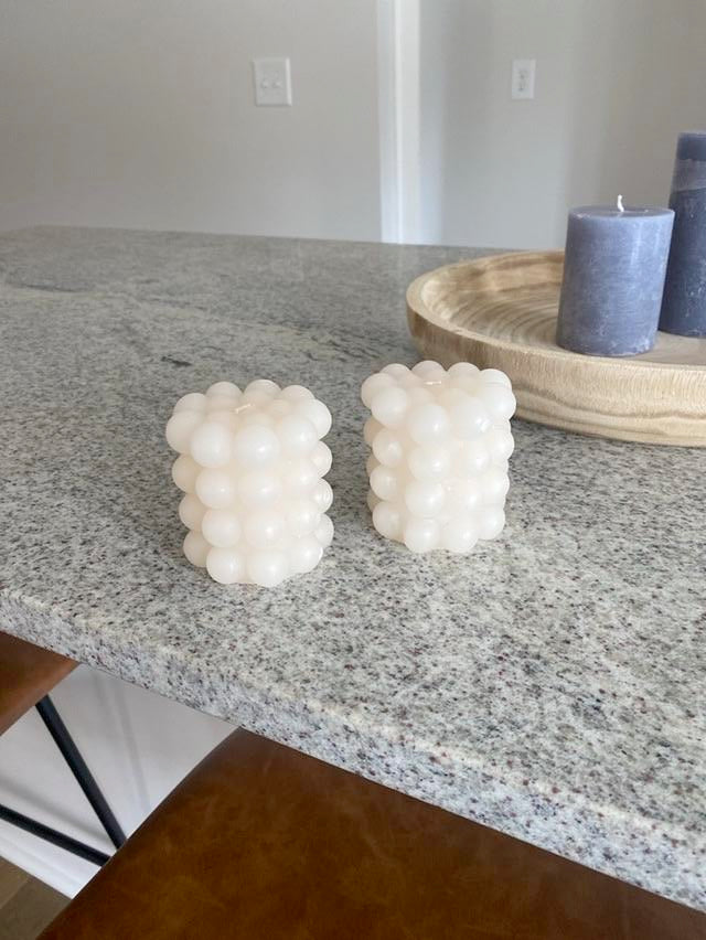 White Bubble Candle