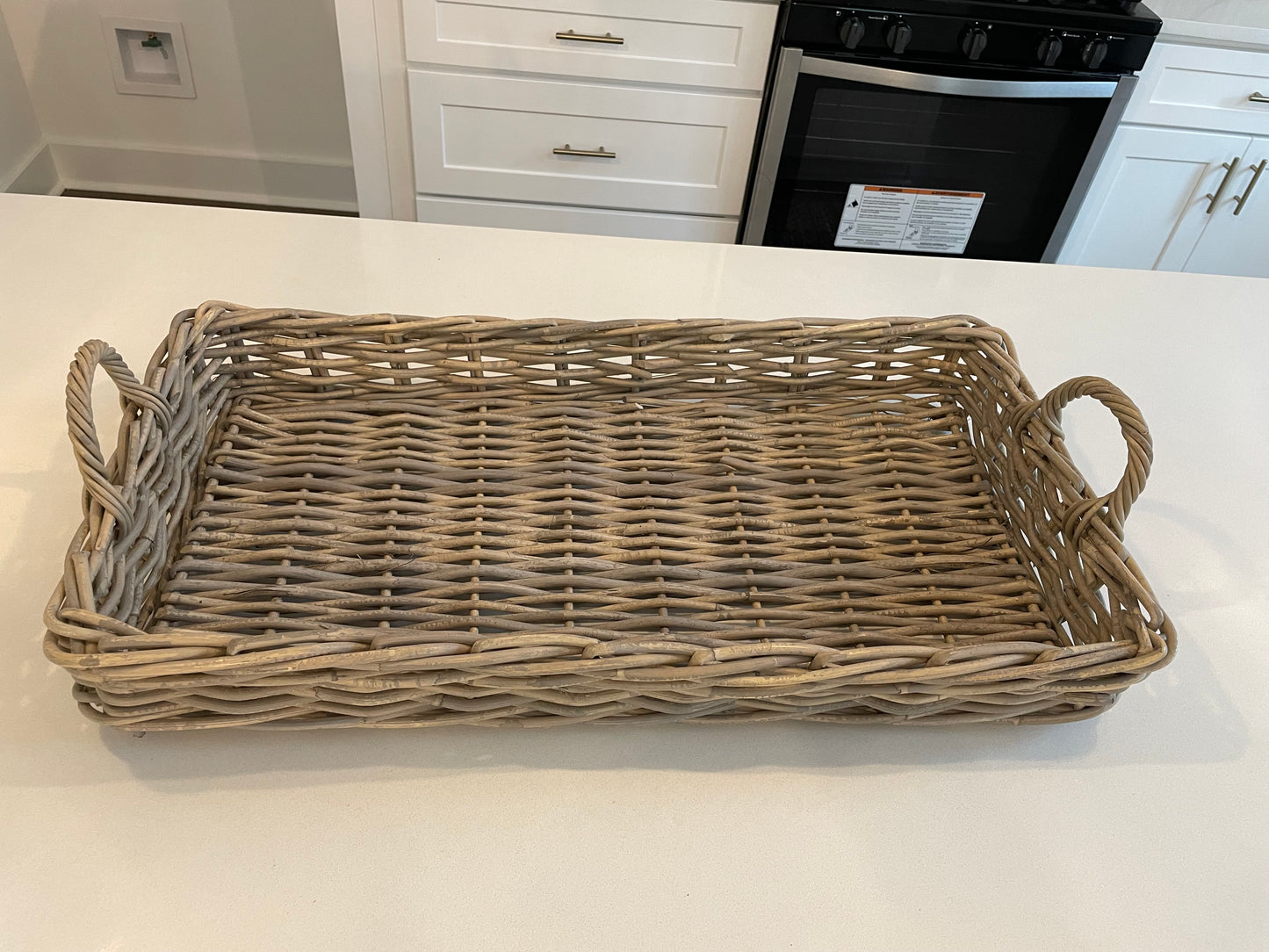 Large Wicker Rectangle Tray
