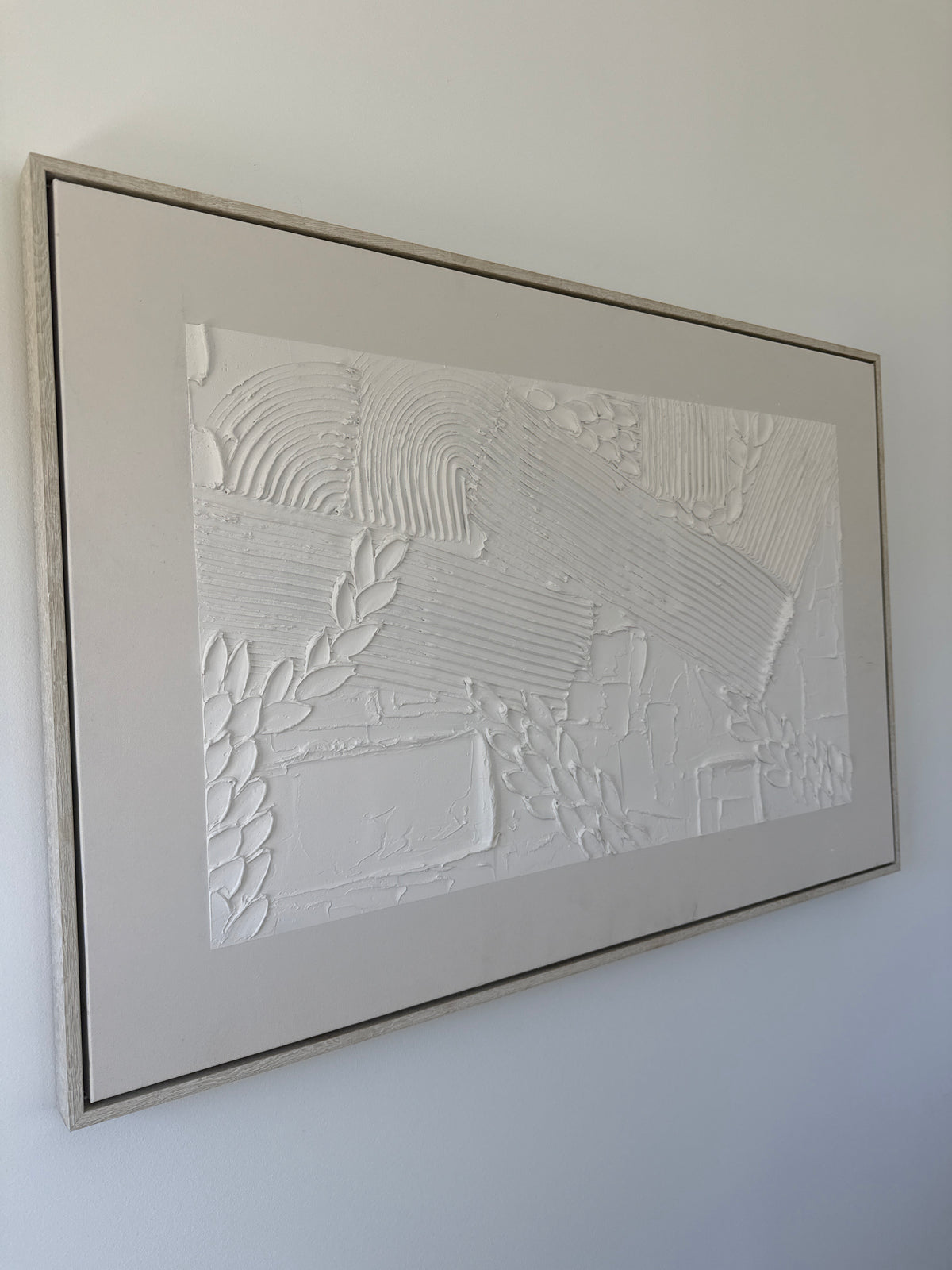 White & Cream Textured Abstract Art