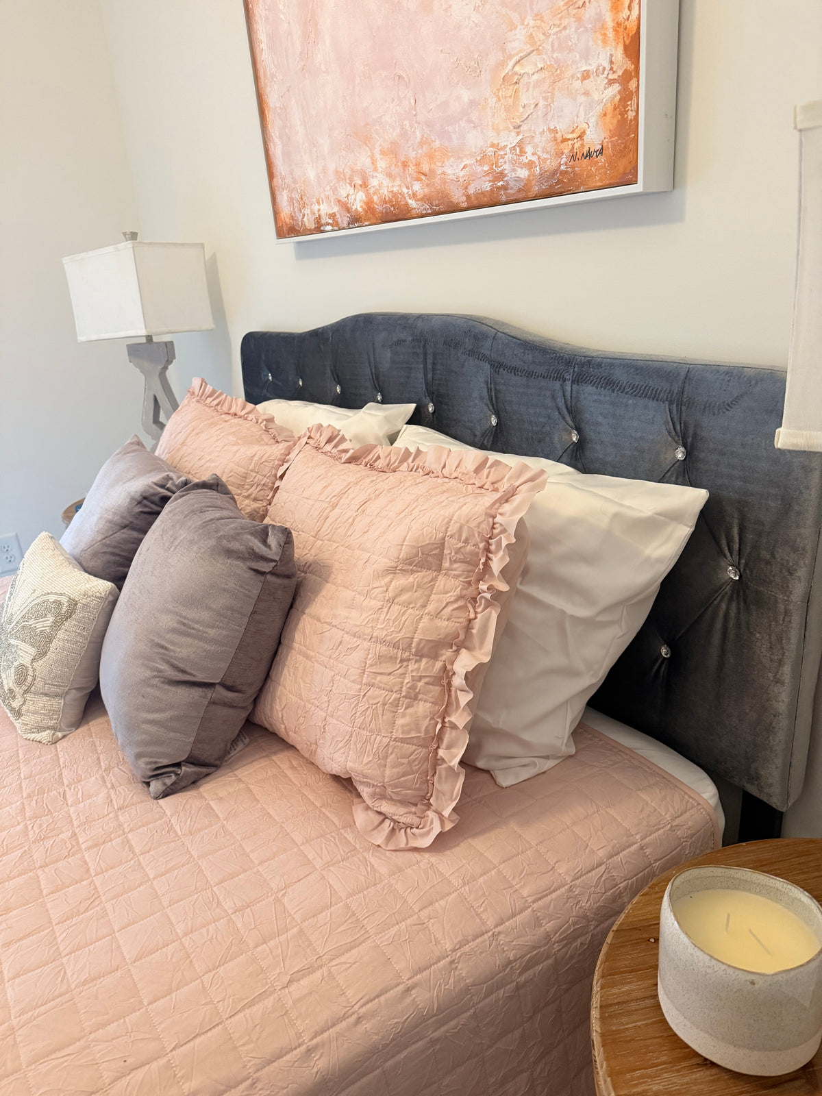 Gray Velvet Pillow