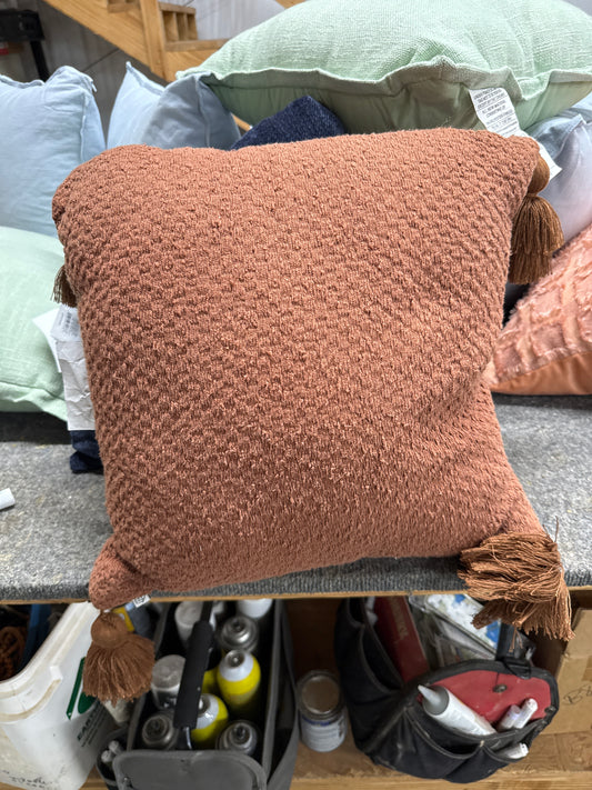 Terracotta Tassel Throw Pillow