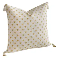 Pattern Silk Tassel Pillow 20"