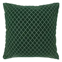 Dark Green Diamond Velvet Throw Pillow 18"