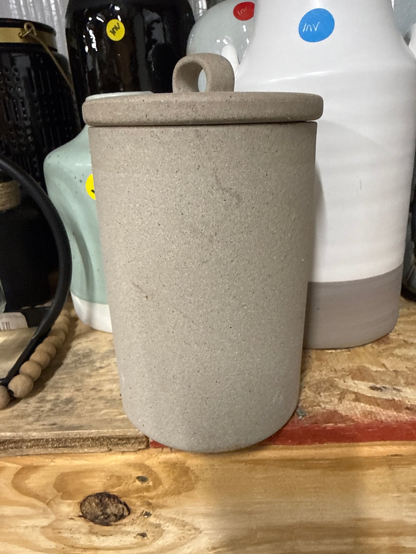 Speckled Stoneware Canister with Lid
