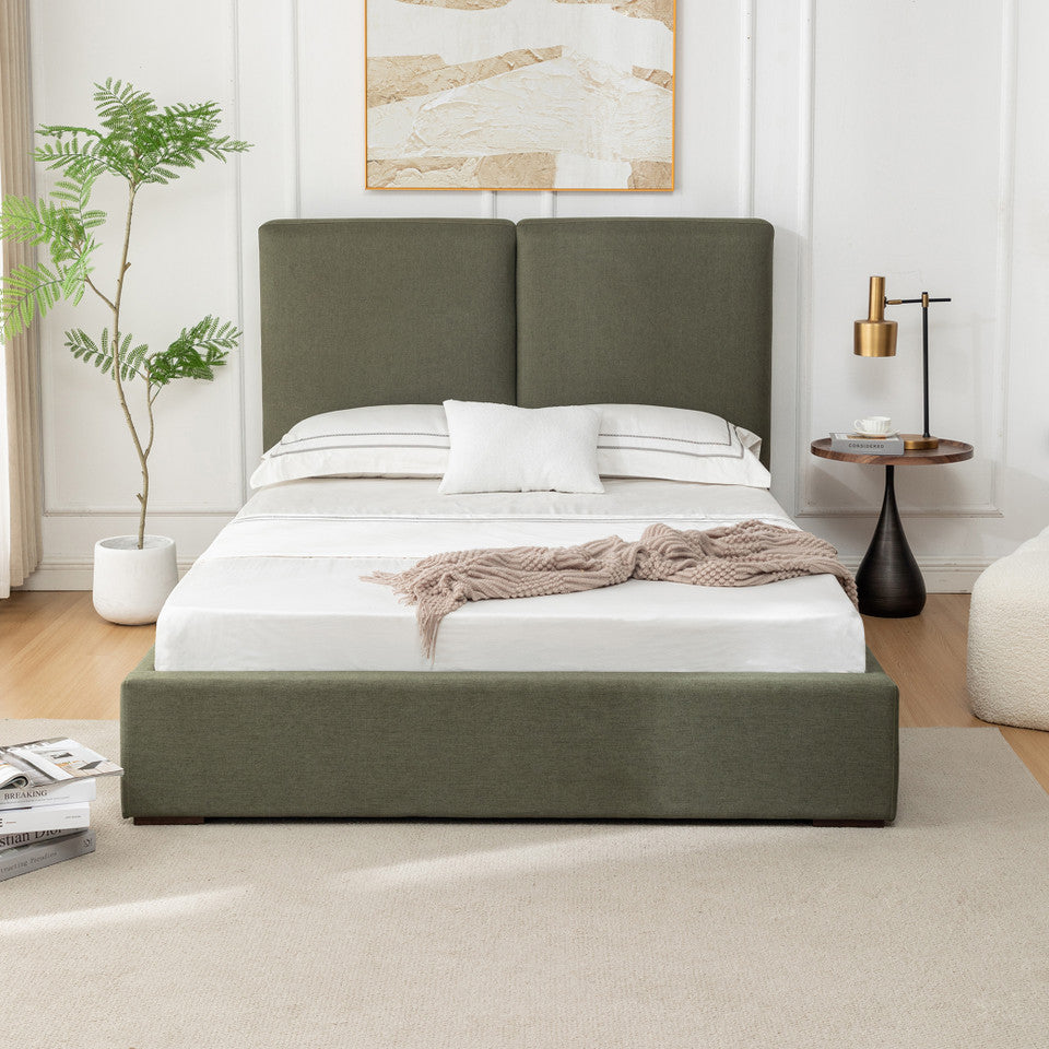 Oakley Upholstered Performance Bed in Forest Green - Queen