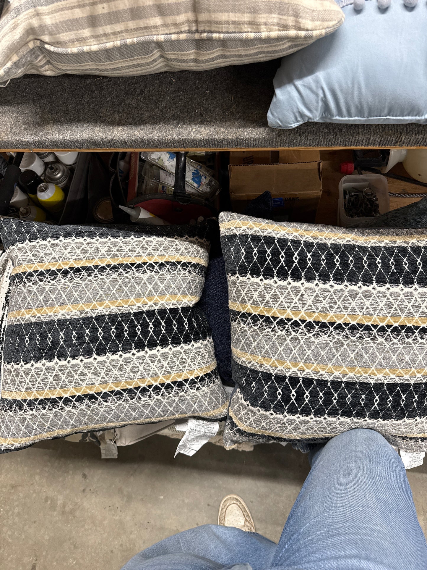 Woven Diamond Stripe Throw Pillows (Set of 2)