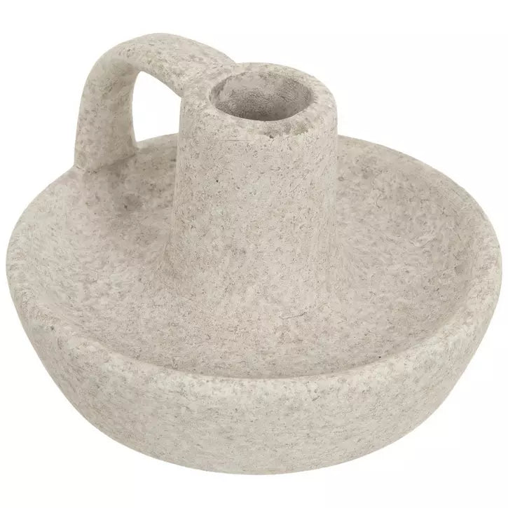 Gray Vase Taper Candle Holder