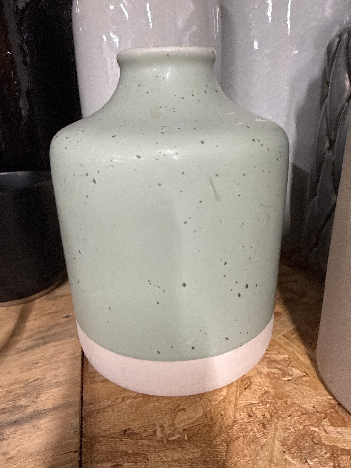 Speckled Sage Green Ceramic Vase