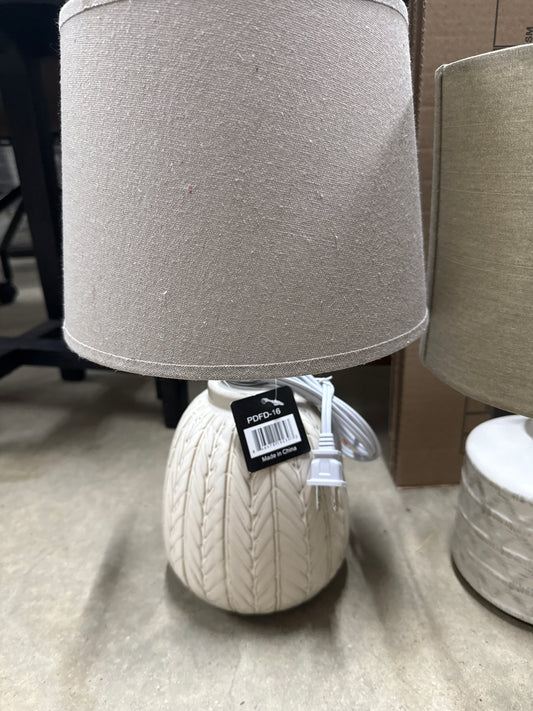 White Textured Ceramic Table Lamp