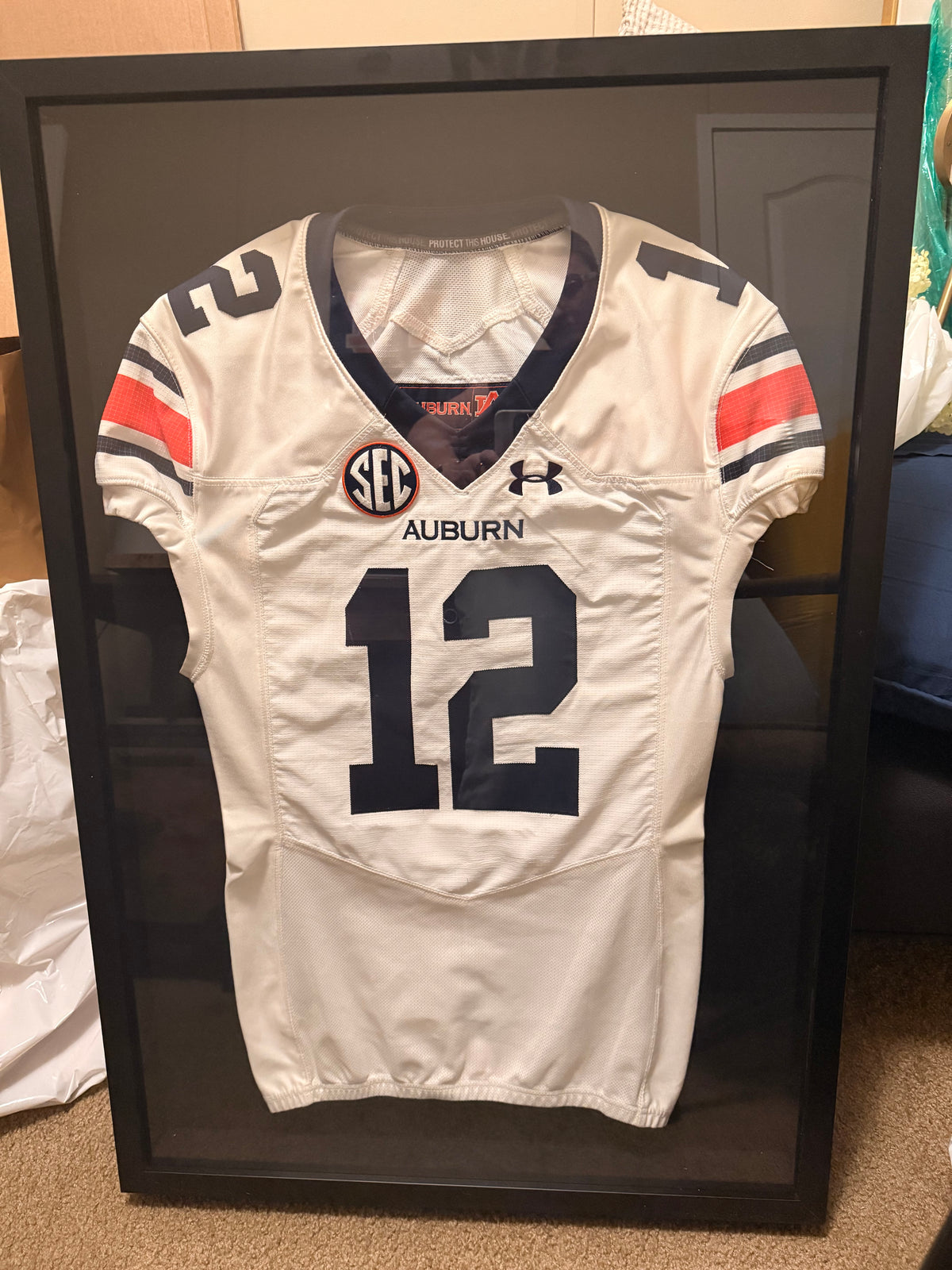 Framed #12 Auburn Jersey