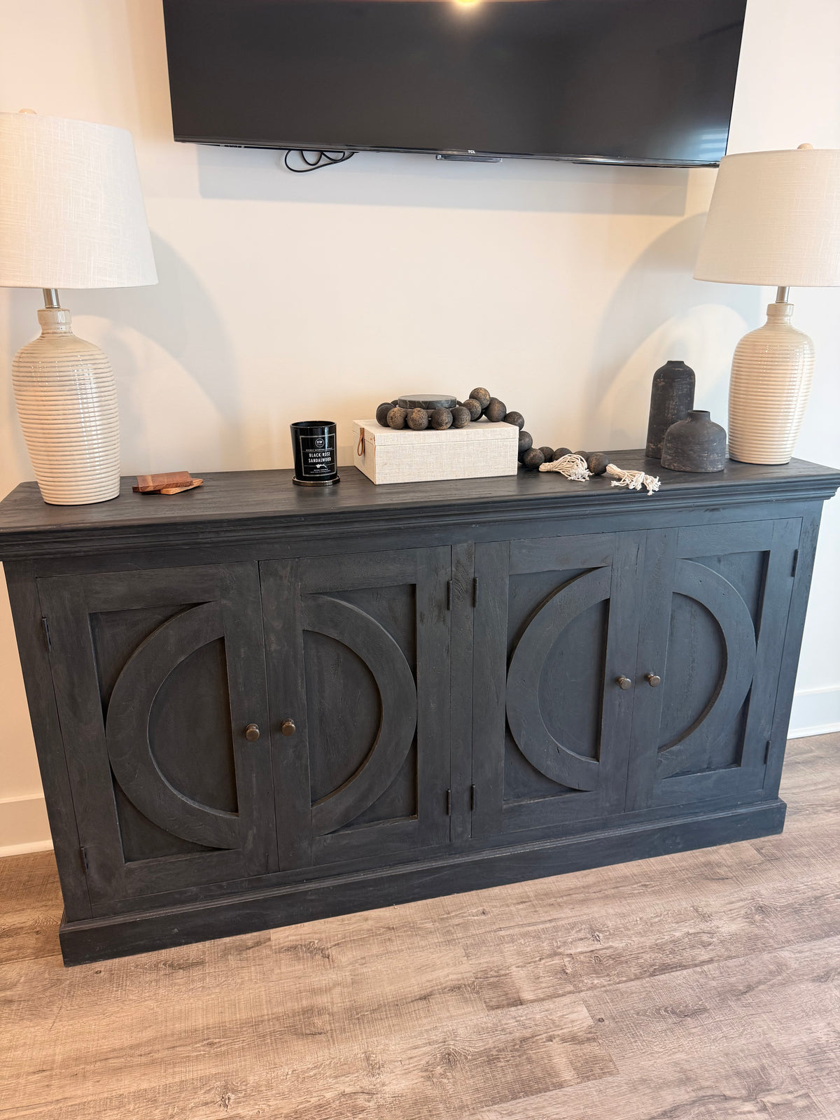 Black 4 Door Console Table