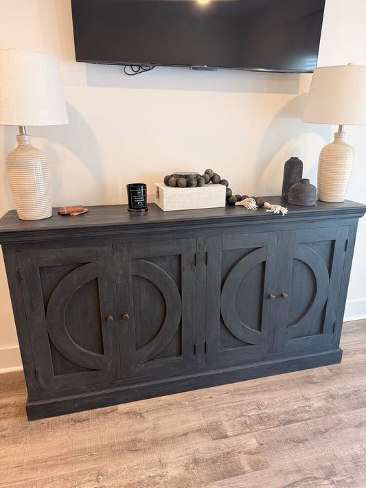 Black 4 Door Console Table