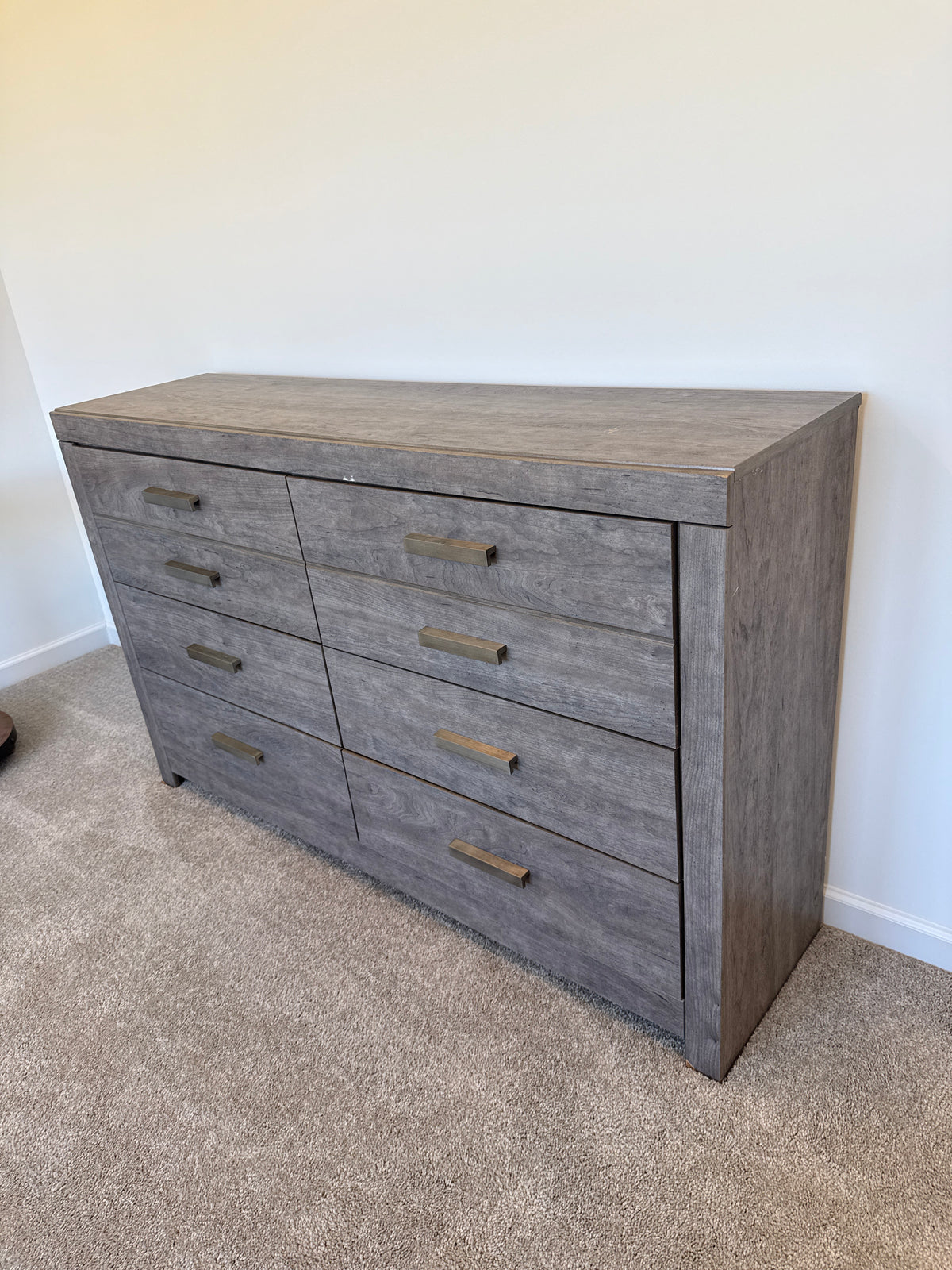 Gray 8 Drawer Wooden Dresser