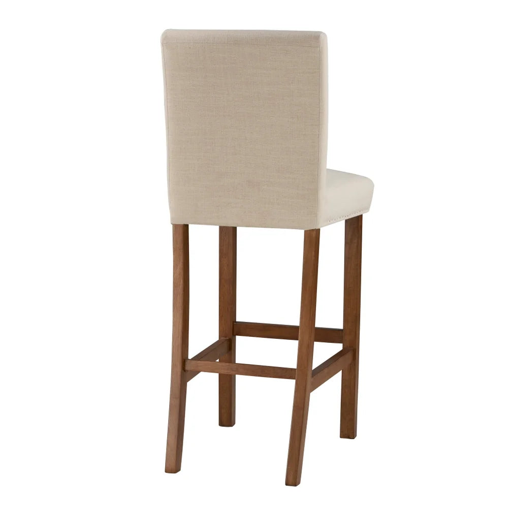 Upholstered Bar Stool - Light Beige