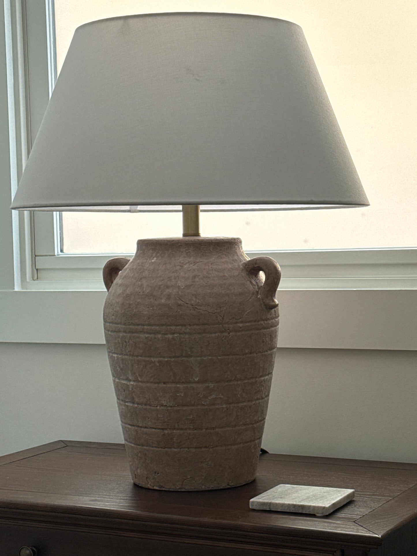 Pottery Handled Large Lamp