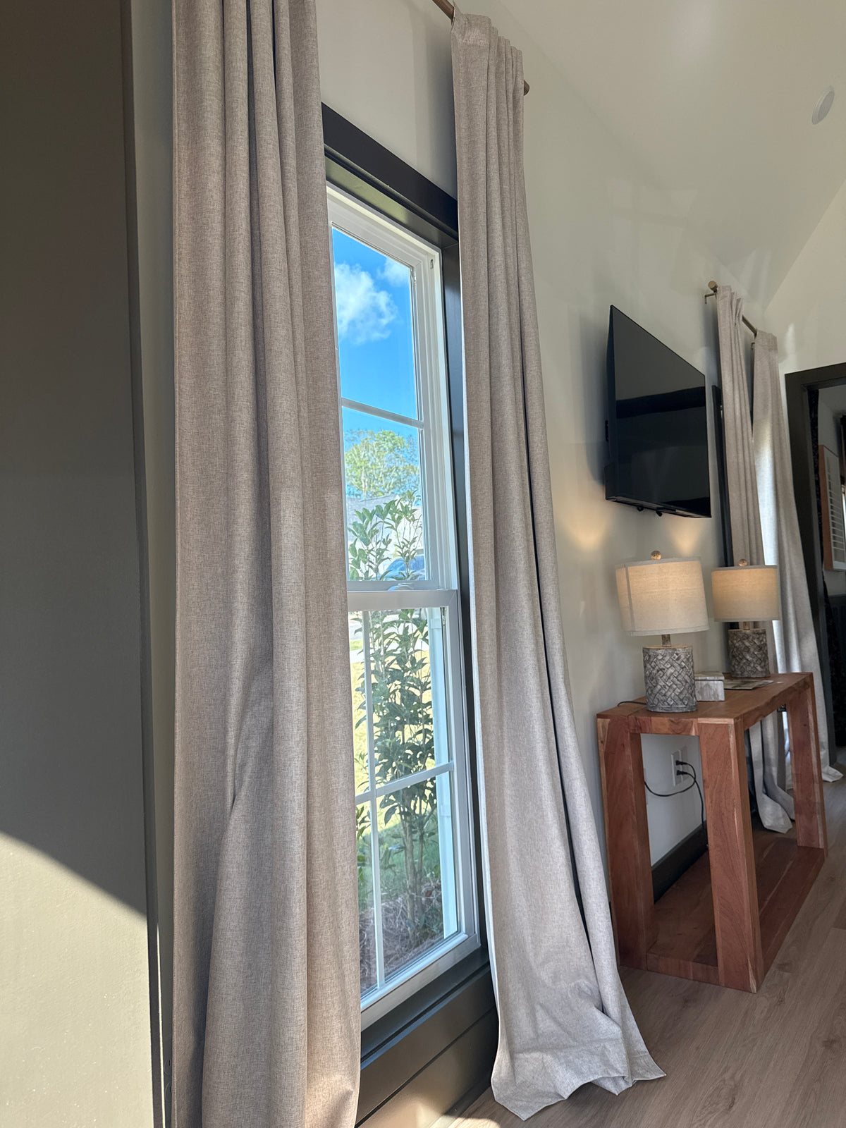 108” Oatmeal Linen Blackout Curtains