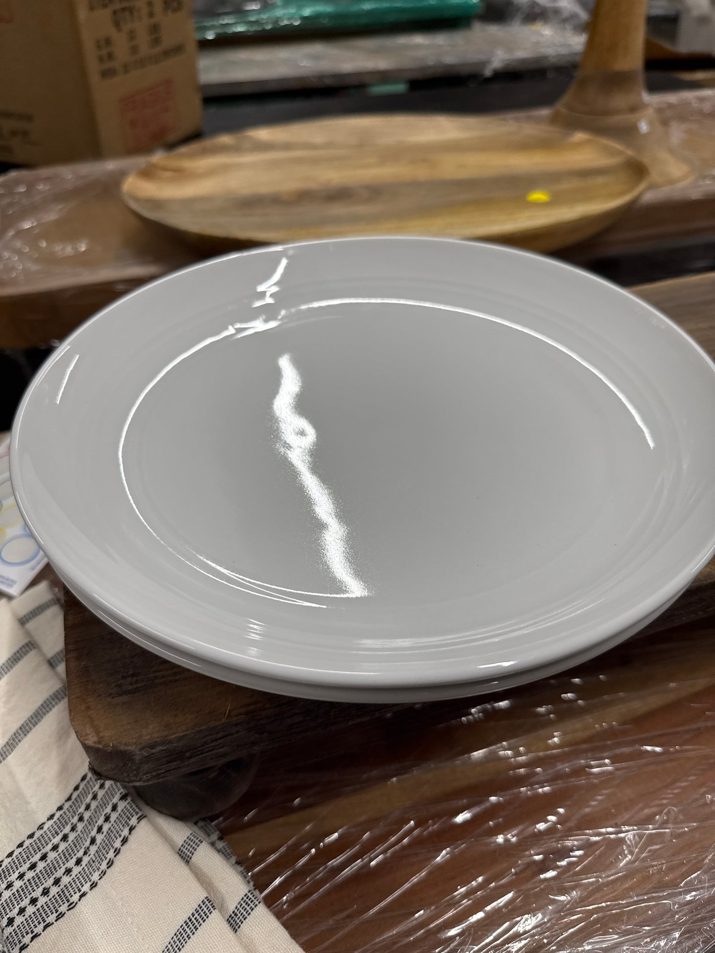 Gray Glazed Ceramic Dinner Plates (Set of 2)