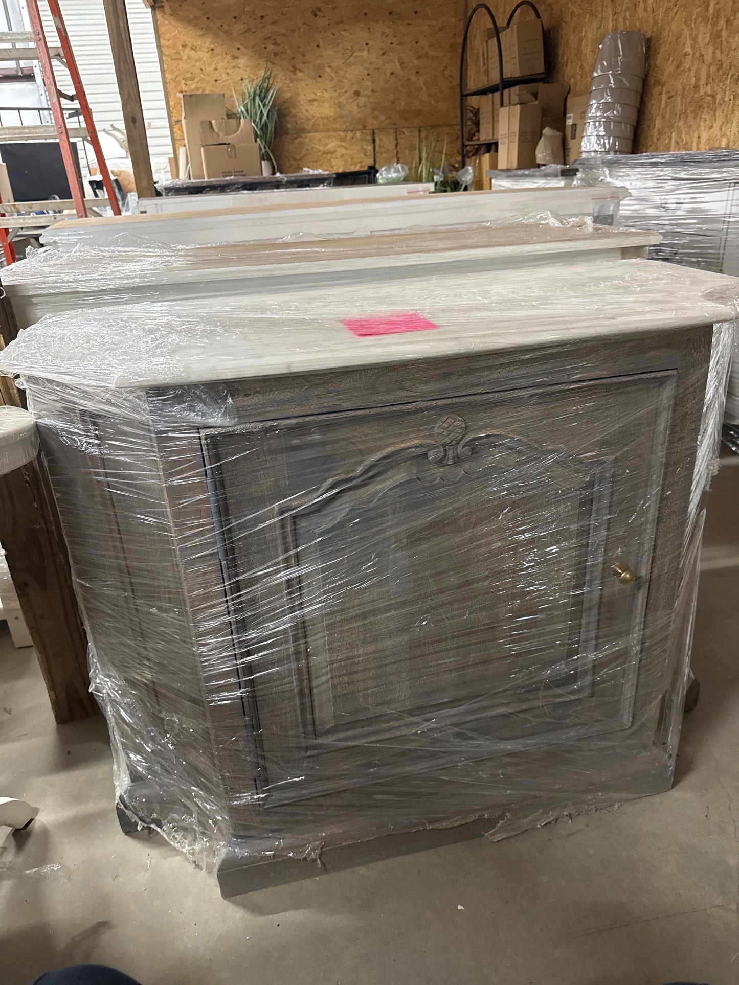 Ornate Marble Top Chest