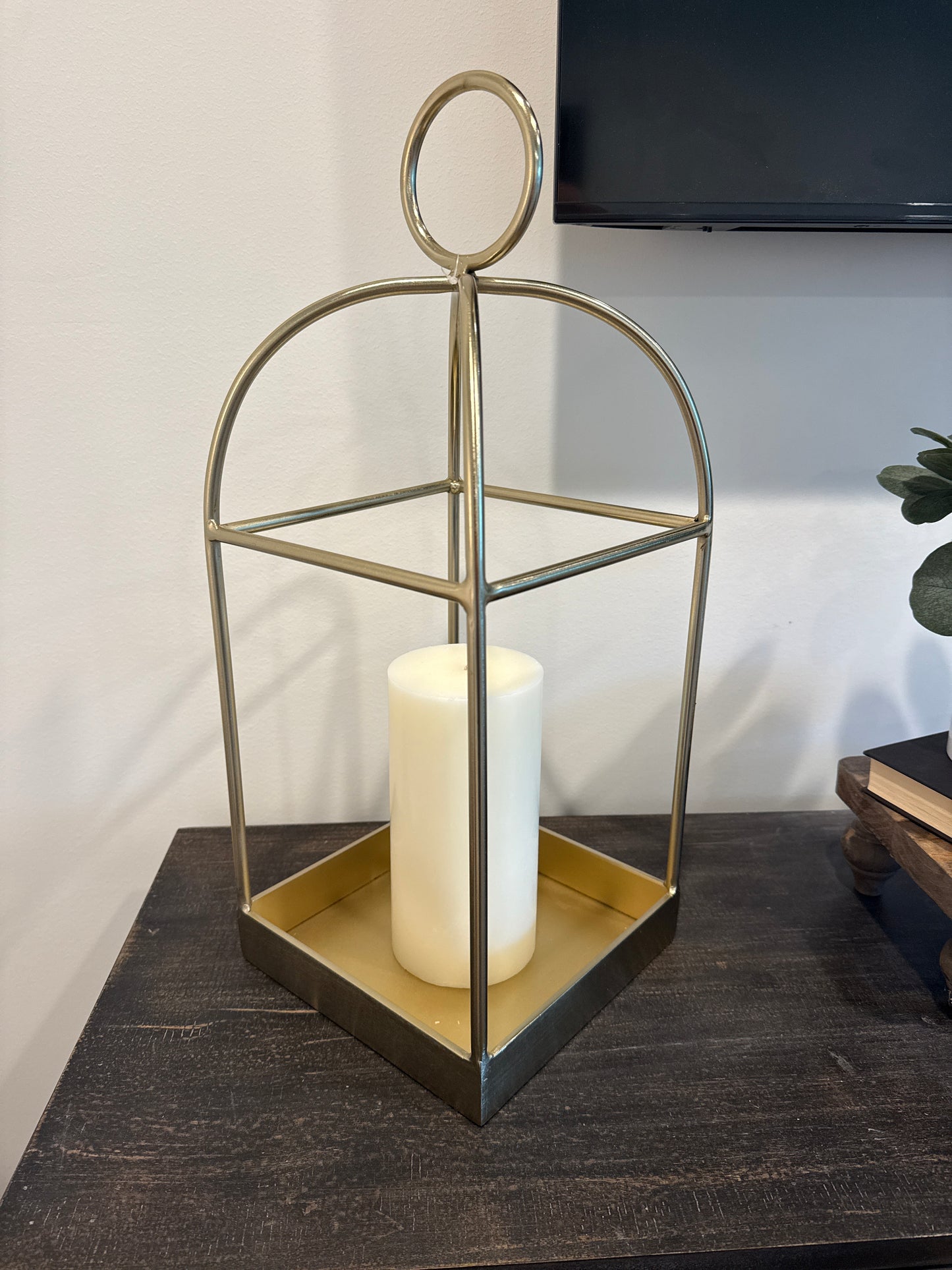 Gold Caged Candle Holder