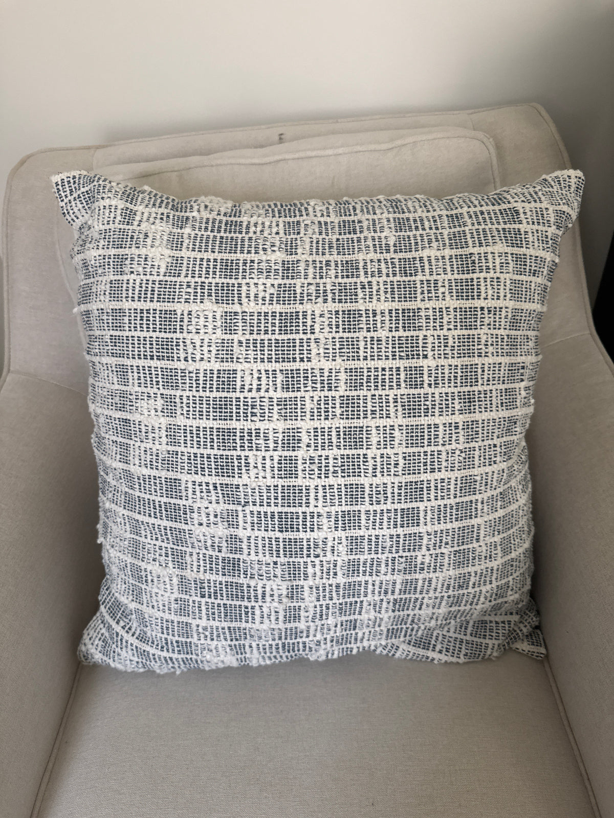 Blue and White Pillow 22x22