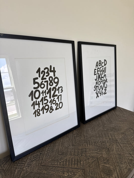 Black + White Framed Learning Art Set
