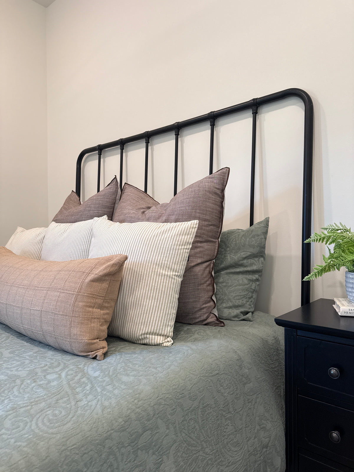Elongated Iron Headboard - Queen