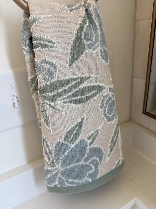 Blue/Green Floral Hand Towels