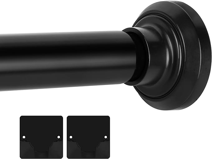 Matte Black Tension Shower Curtain Rod