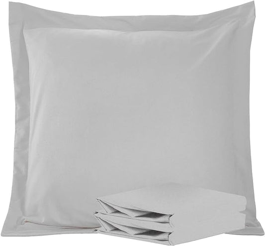 Light Grey Microfiber Euro Shams - Set of 2