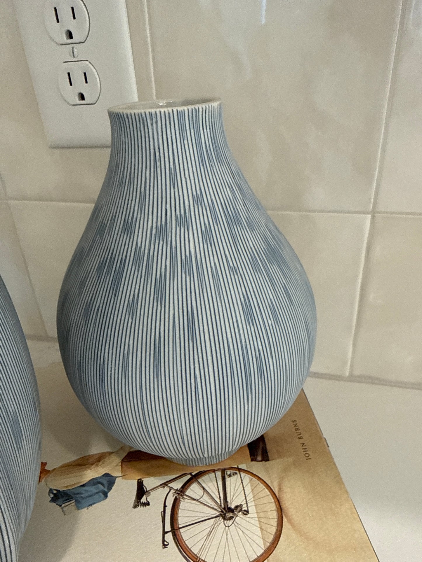 Small Blue/White Abstract Vase