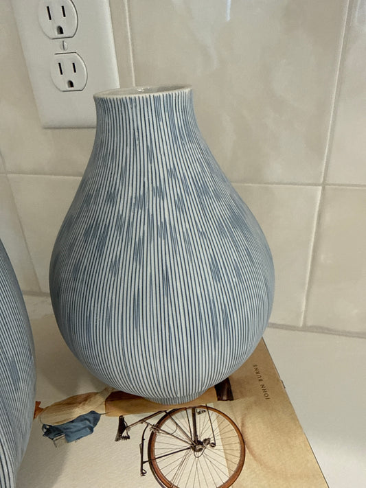 Small Blue/White Abstract Vase