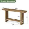 63" Solid Wood Console Table