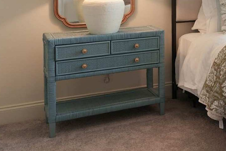 Light Blue 3 Drawer Console Table