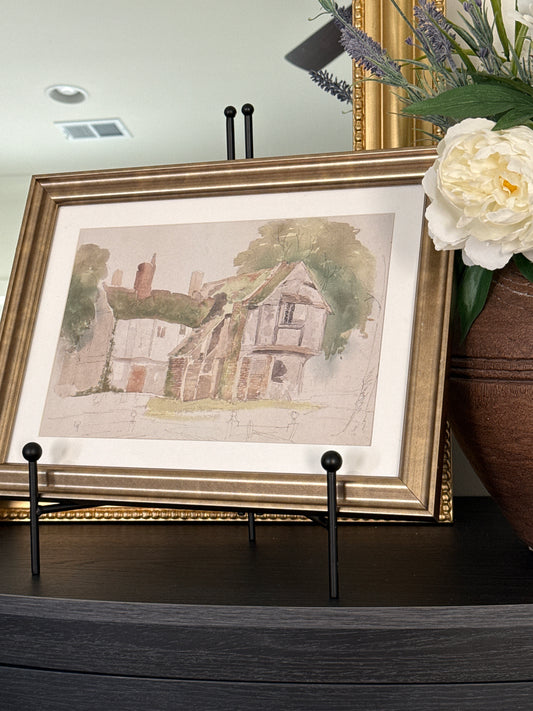 Tudor Home Watercolor Artwork