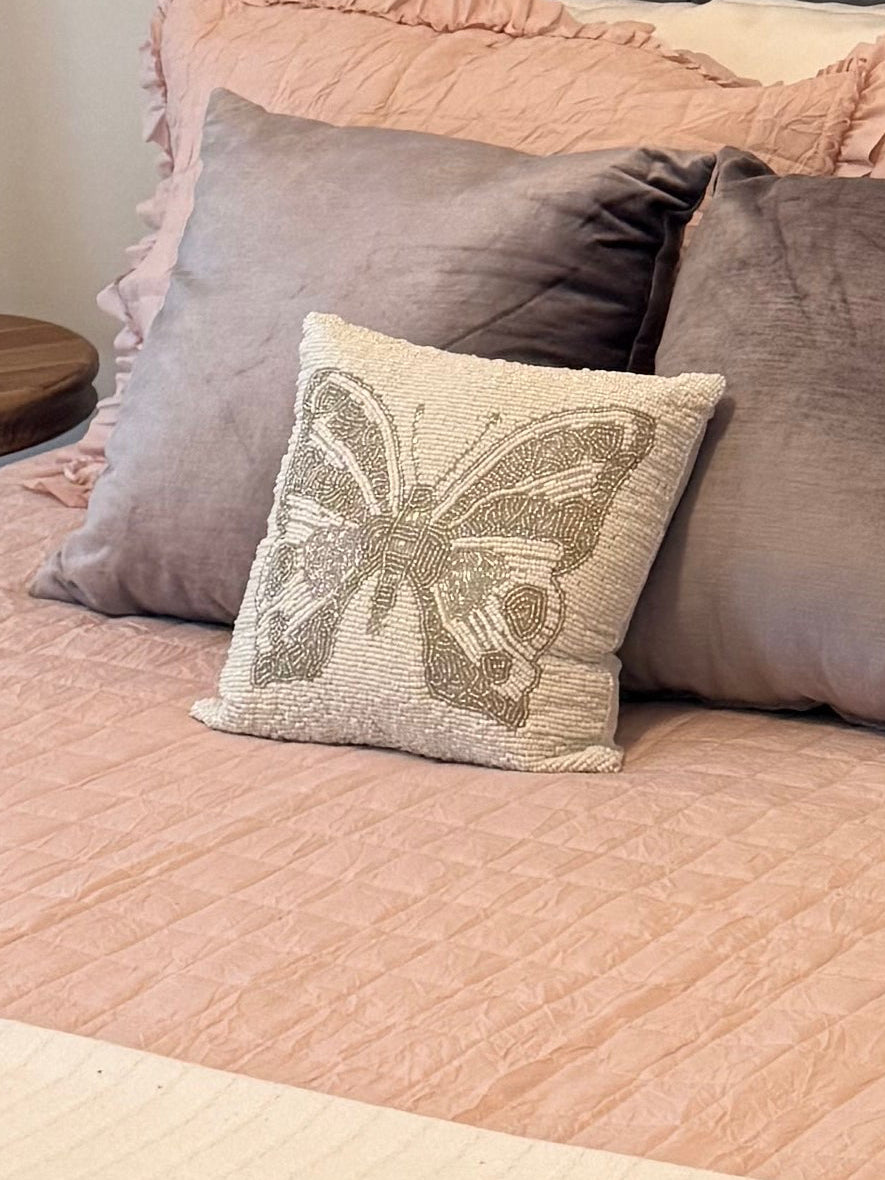 Beaded Butterfly Pillow