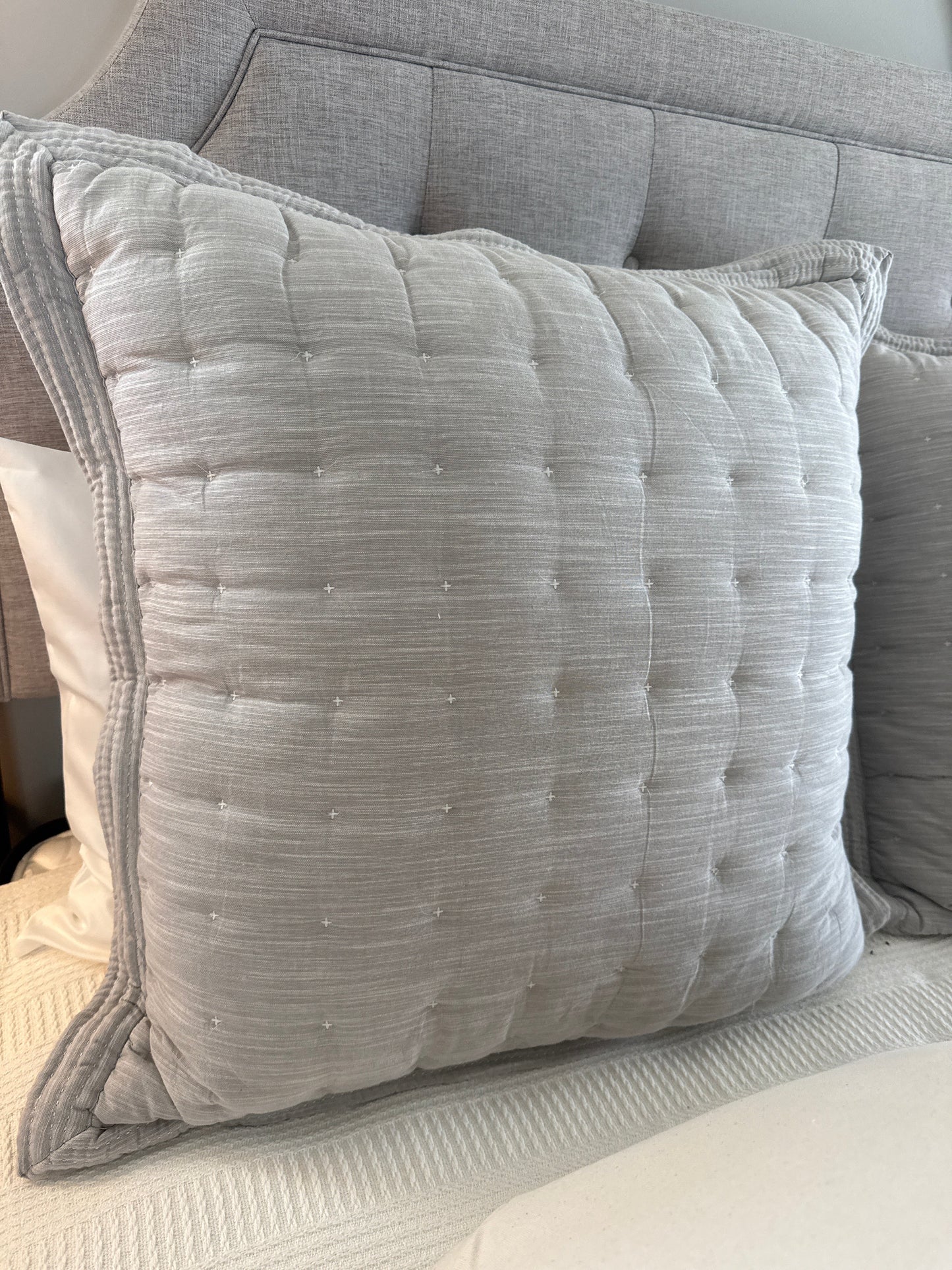 Tufted Grey Euro Pillow