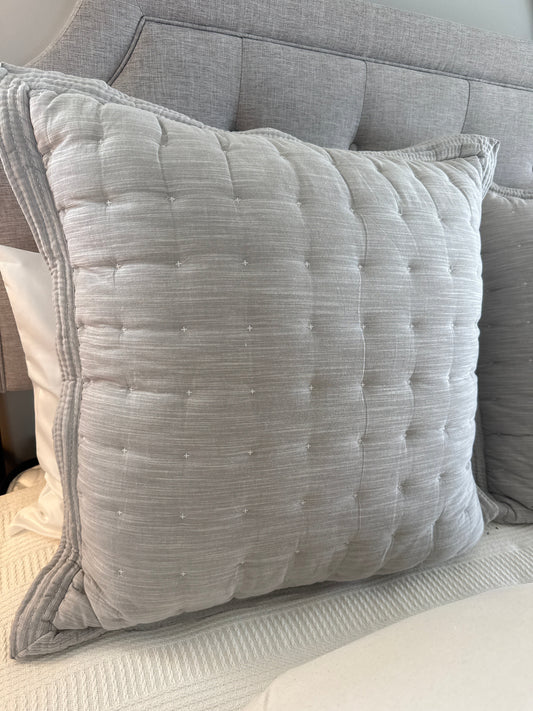 Tufted Grey Euro Pillow