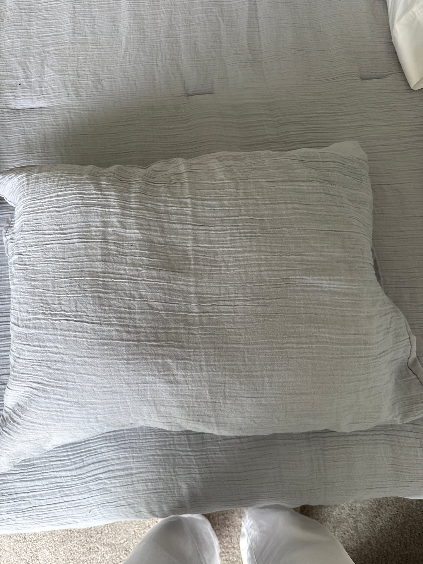 Light Gray Textured Sham + Pillow