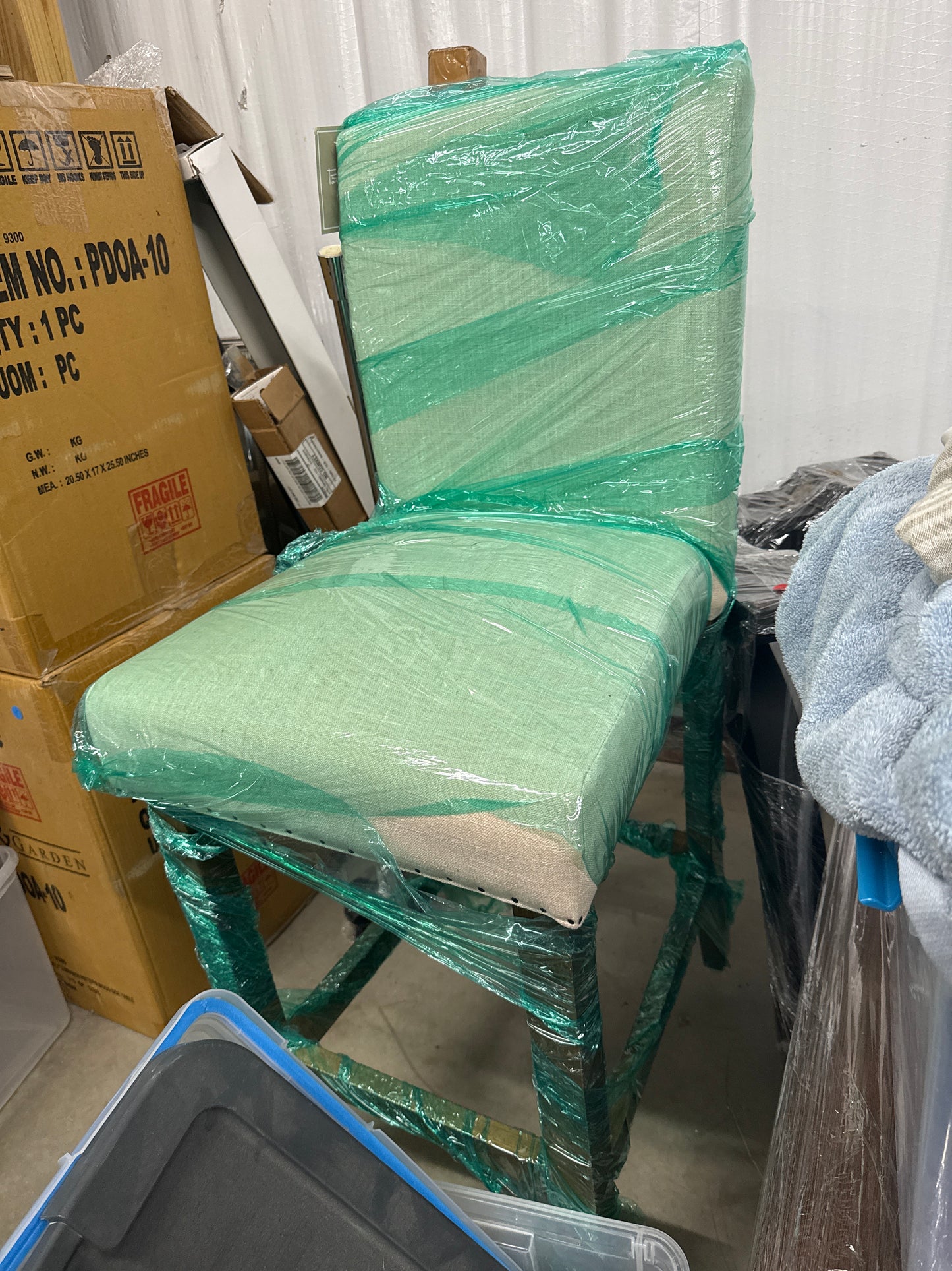 Upholstered Counter Stool with Wood Legs