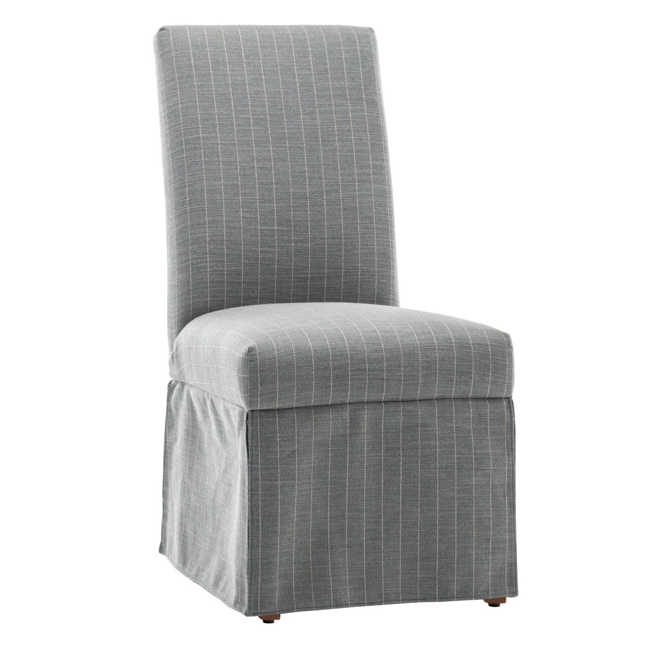 Classic Covered Dining Arm Chair - Spa Blue and White Stripe