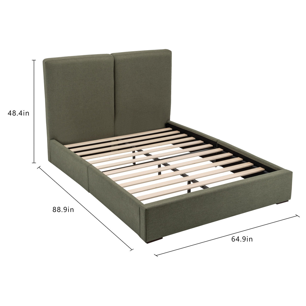 Oakley Upholstered Performance Bed in Forest Green - Queen