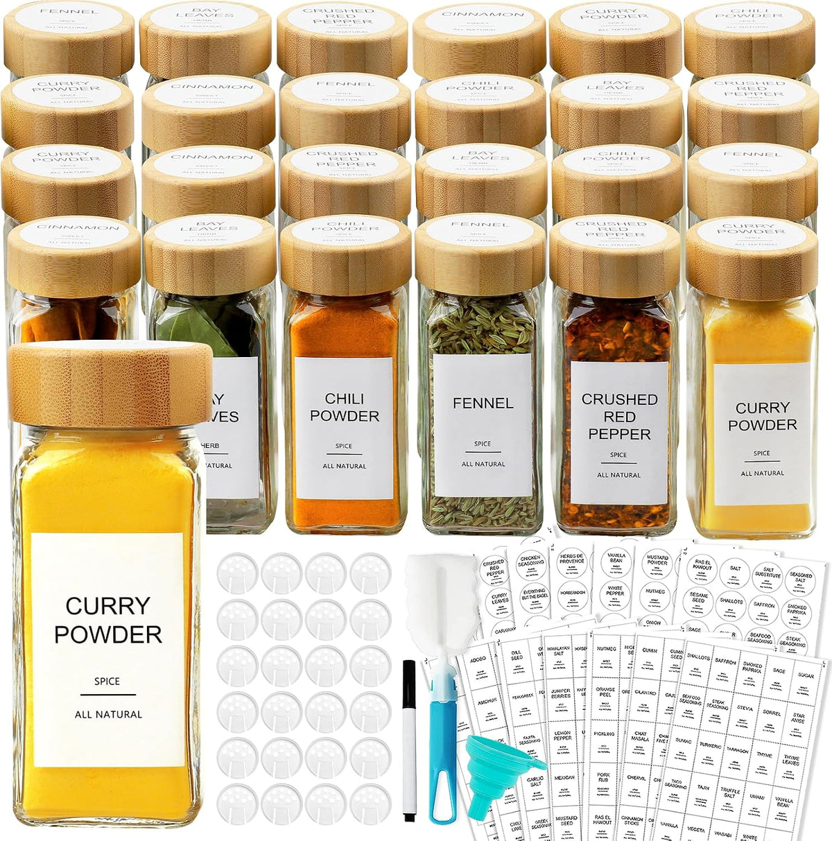 Glass Spice Jar w/ Label