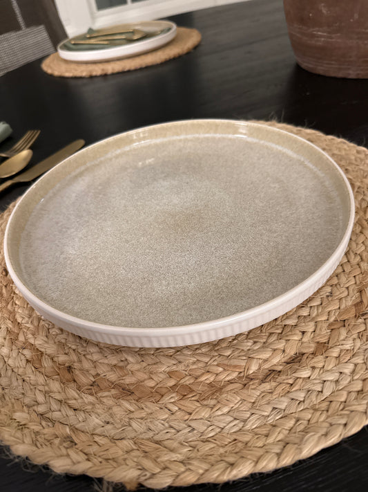 Speckled Neutral Dinner Plate