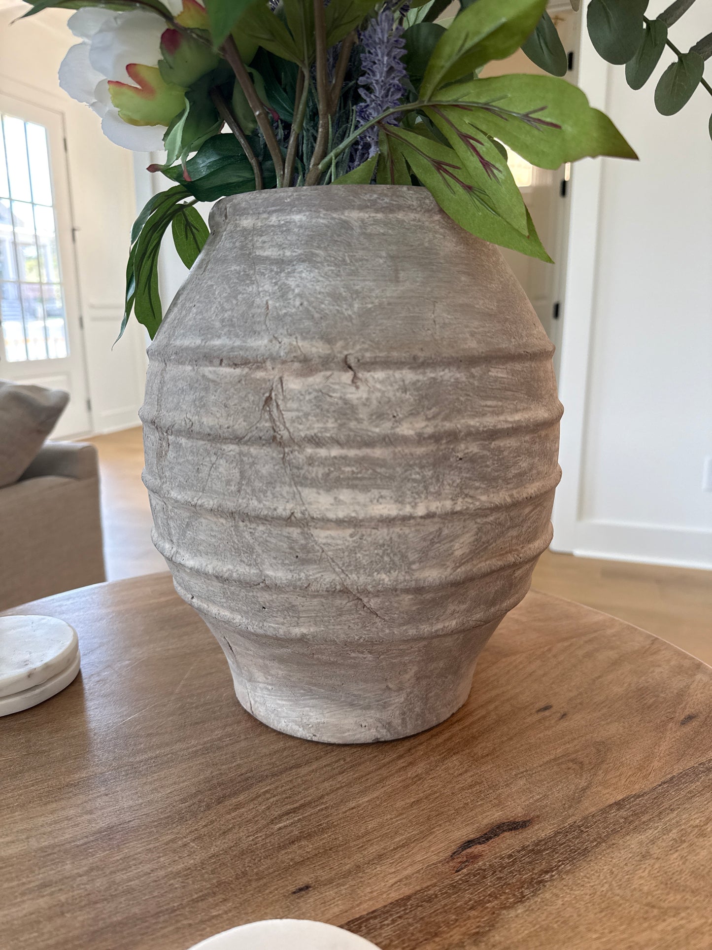 Gray Stone Lined Vase
