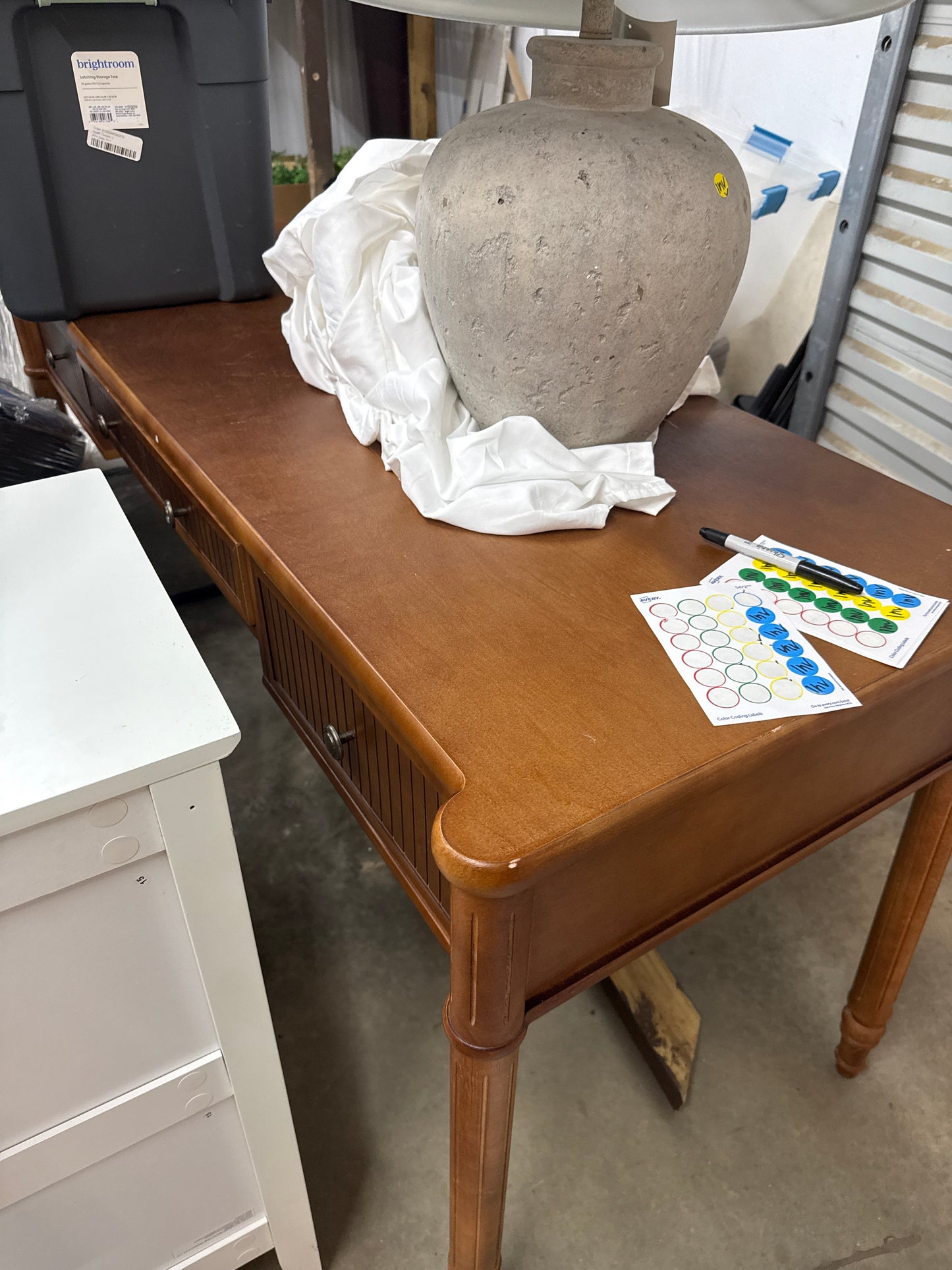 Walnut Writing Desk with Fluted Detail